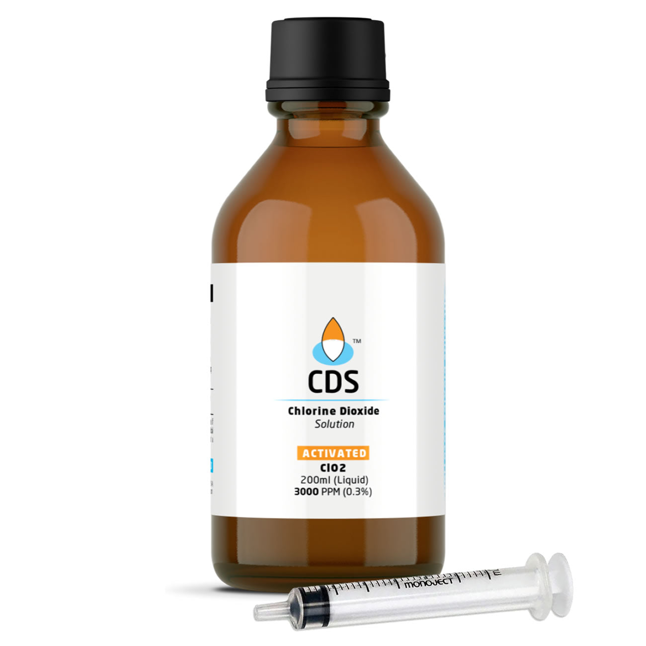 200ml Chlorine Dioxide Solution (CDS)(Miracle Mineral Solution) Glass Bottle