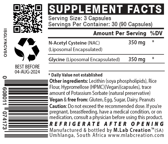 GlyNAC (Liposomal)(Glycine & NAC) 700mg