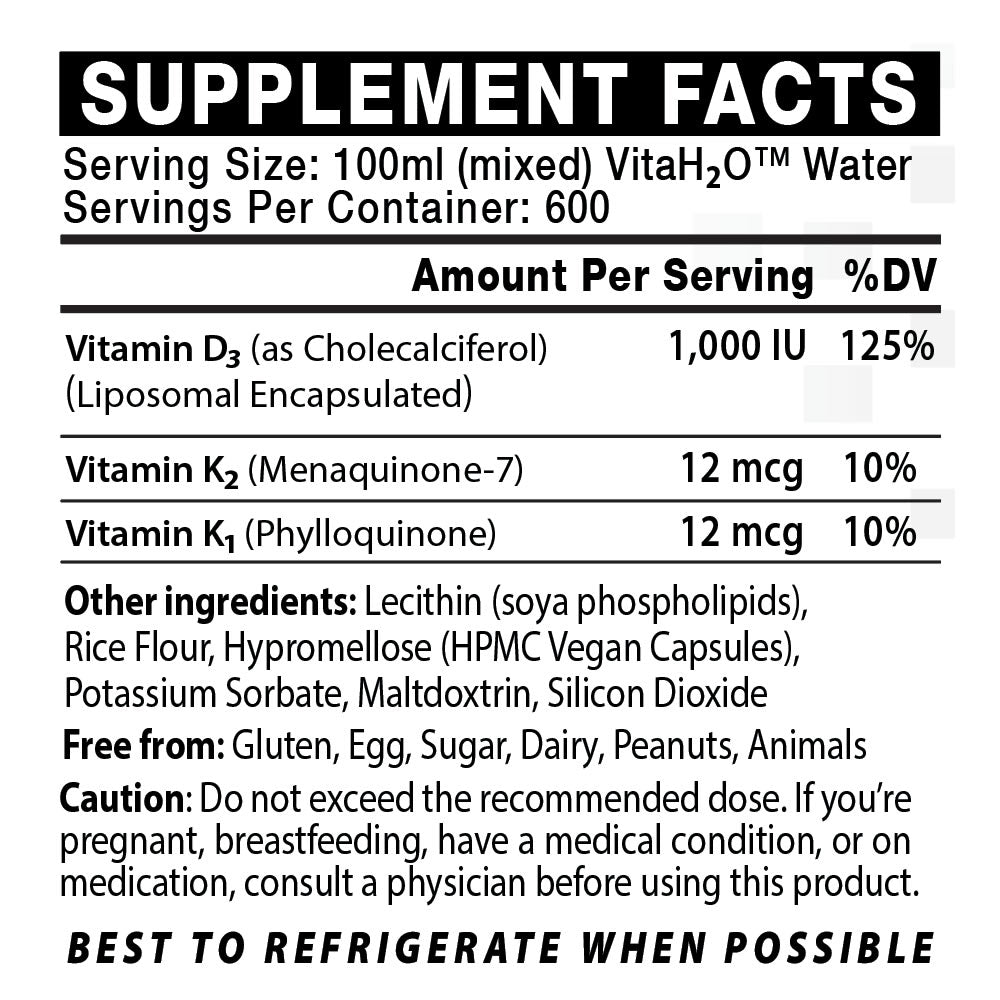 Vitamin D3 10,000IU + Vitamin K2 & K1 VitaH2O