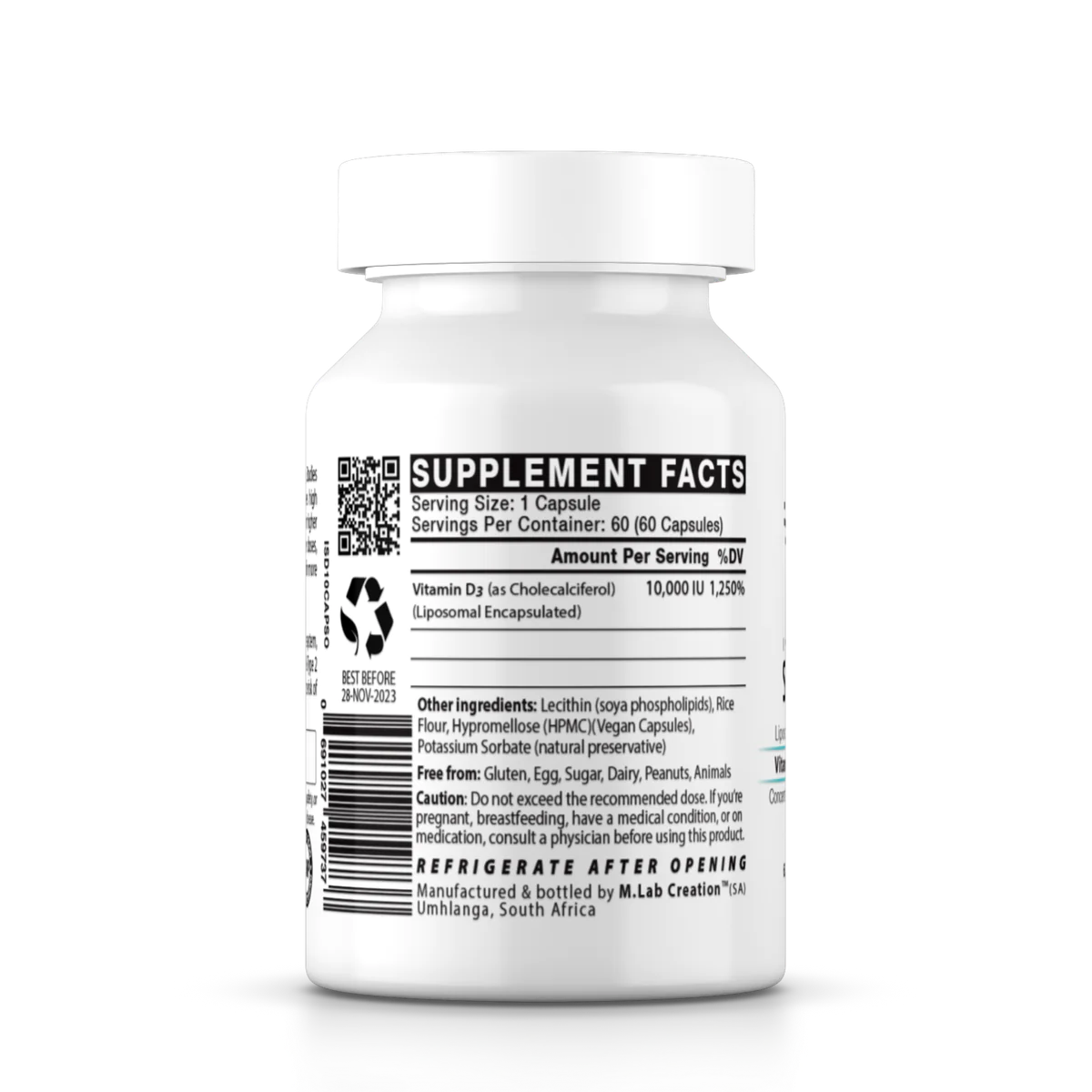Vitamin D3 (Liposomal) 10,000IU - Eco-Refill Pack - Bottle Not Included