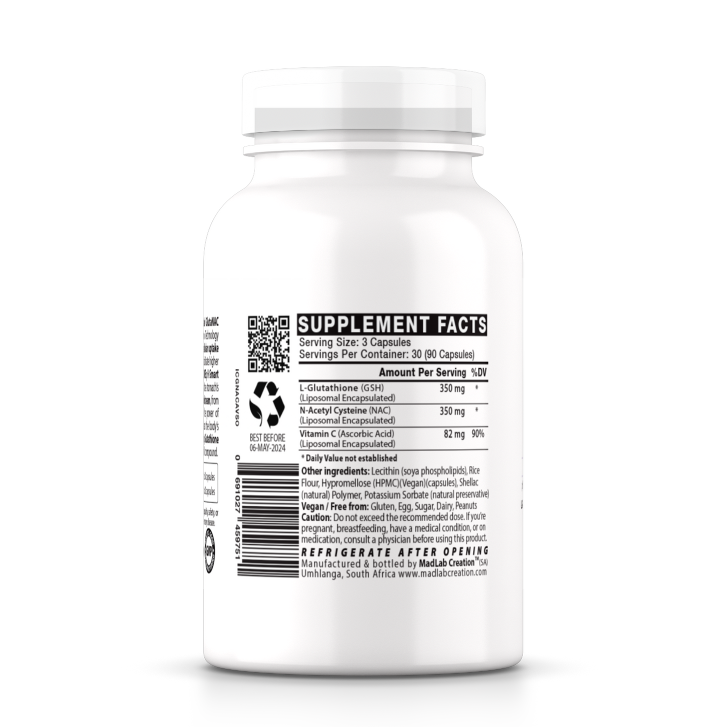 GlutaNAC (Liposomal)(L-Glutathione & NAC) 700mg with Targeted Delivery