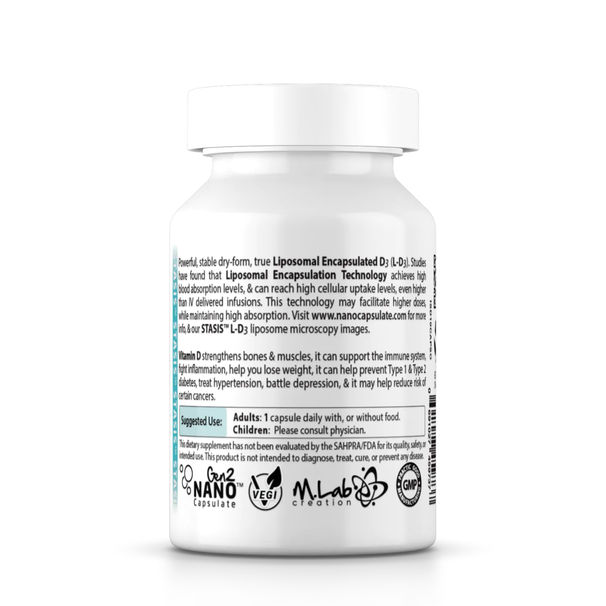Vitamin D3 (Liposomal) 10,000IU - Eco-Refill Pack - Bottle Not Included